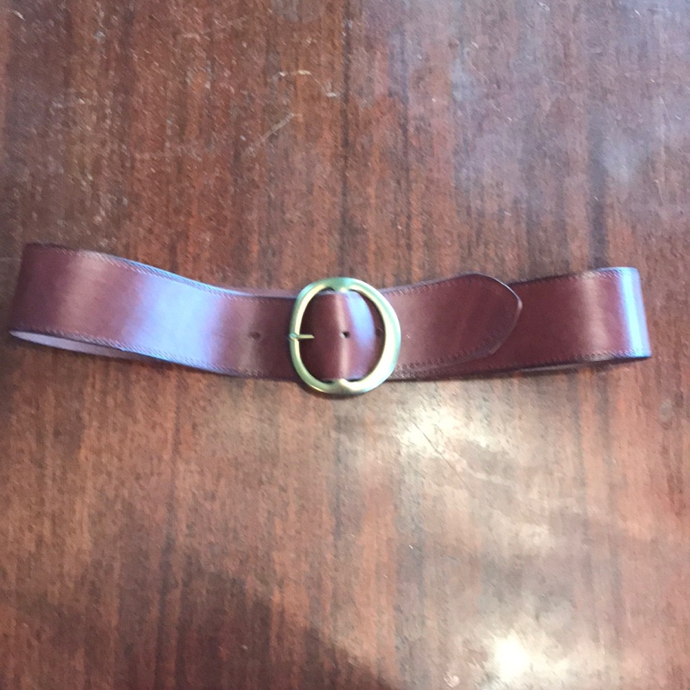 Talbots thick brown leather belt
